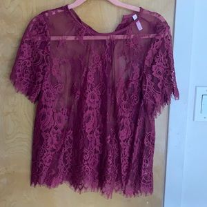 Maroon lace top
